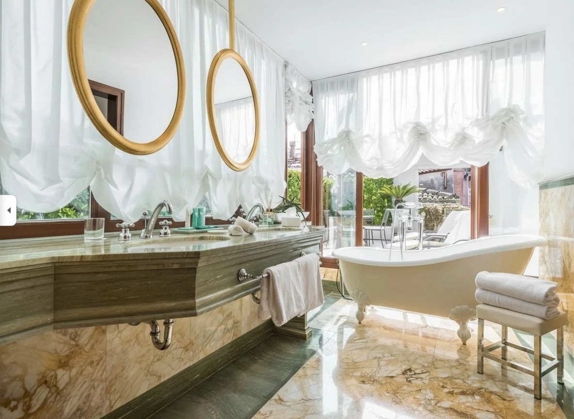 Historic facade of Hotel Ai Cavalieri in Venice