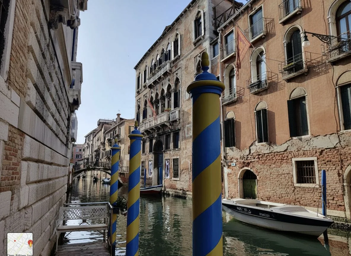 The hotel's private jetty where guests arrive by water taxi